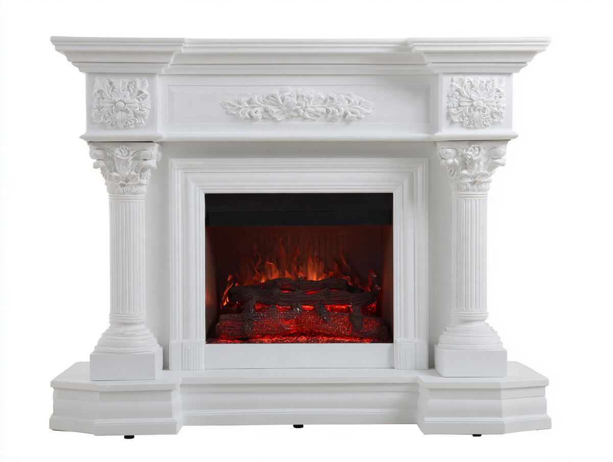 Camino-MDF-160x40x125 cm-Bianco-Classico