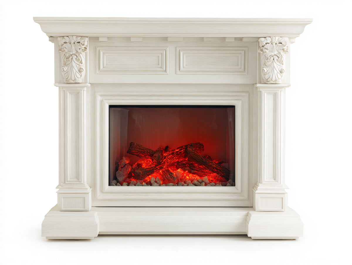 Camino-MDF-150x40x125 cm-Bianco-Classico