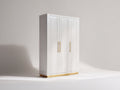 Armadio - legno-metallo - 150 x 55 x 200 cm - Bianco-Oro - stile classico contemporaneo