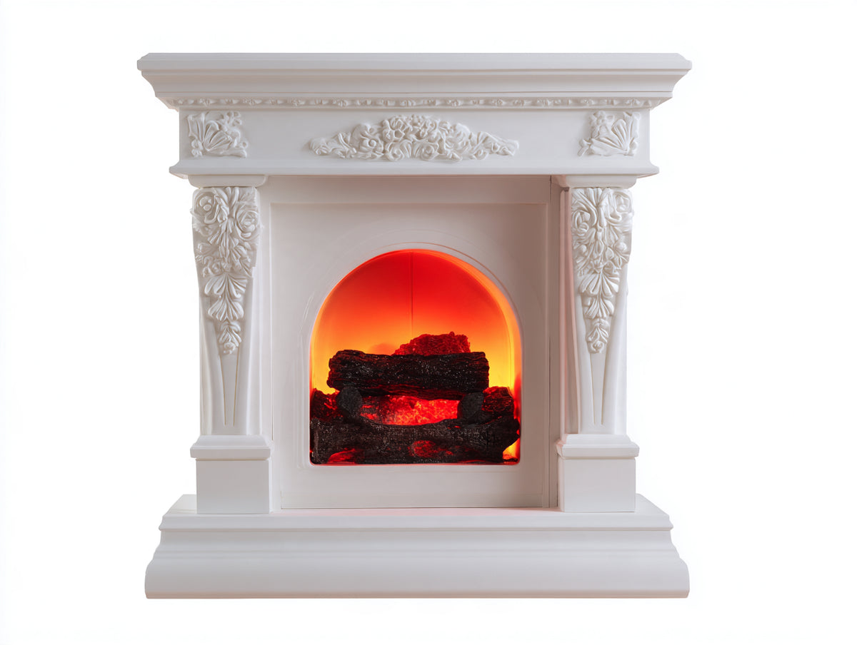 Camino-MDF-135x40x115 cm-Bianco-Classico