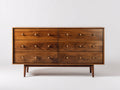Cassettiera-Legno-180x45x75 cm-Marrone noce-Stile moderno