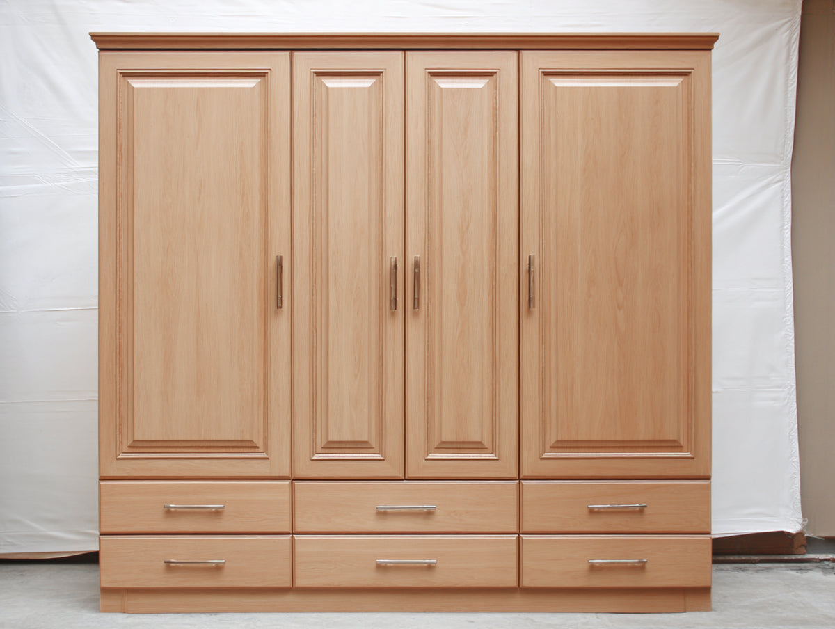Armadio - legno-metallo - 180 x 58 x 200 cm - Rovere naturale - stile classico