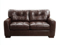 Divano a due posti-Pelle-185x90x78 cm-Marrone-Stile moderno classico