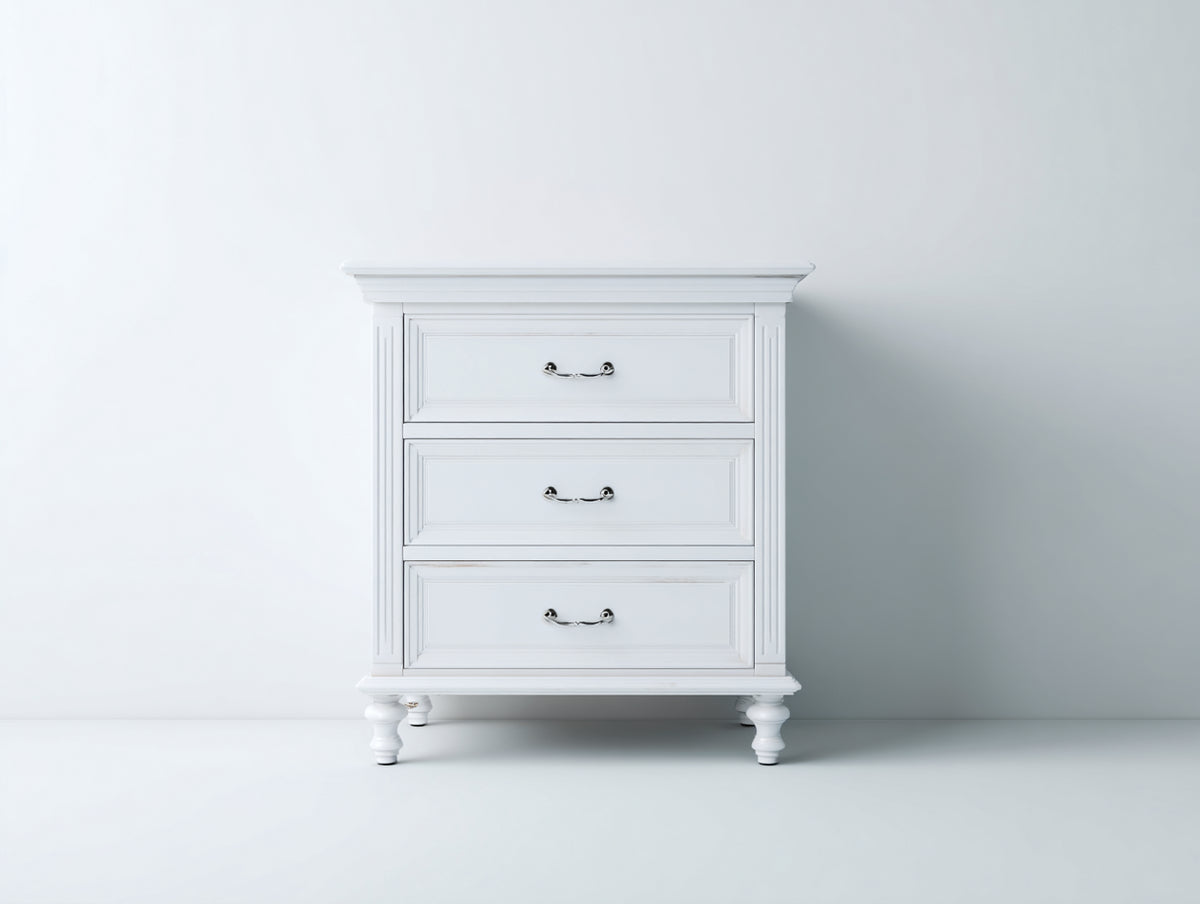 Cassettiera-Legno MDF-80x45x100 cm-Bianco-Stile classico