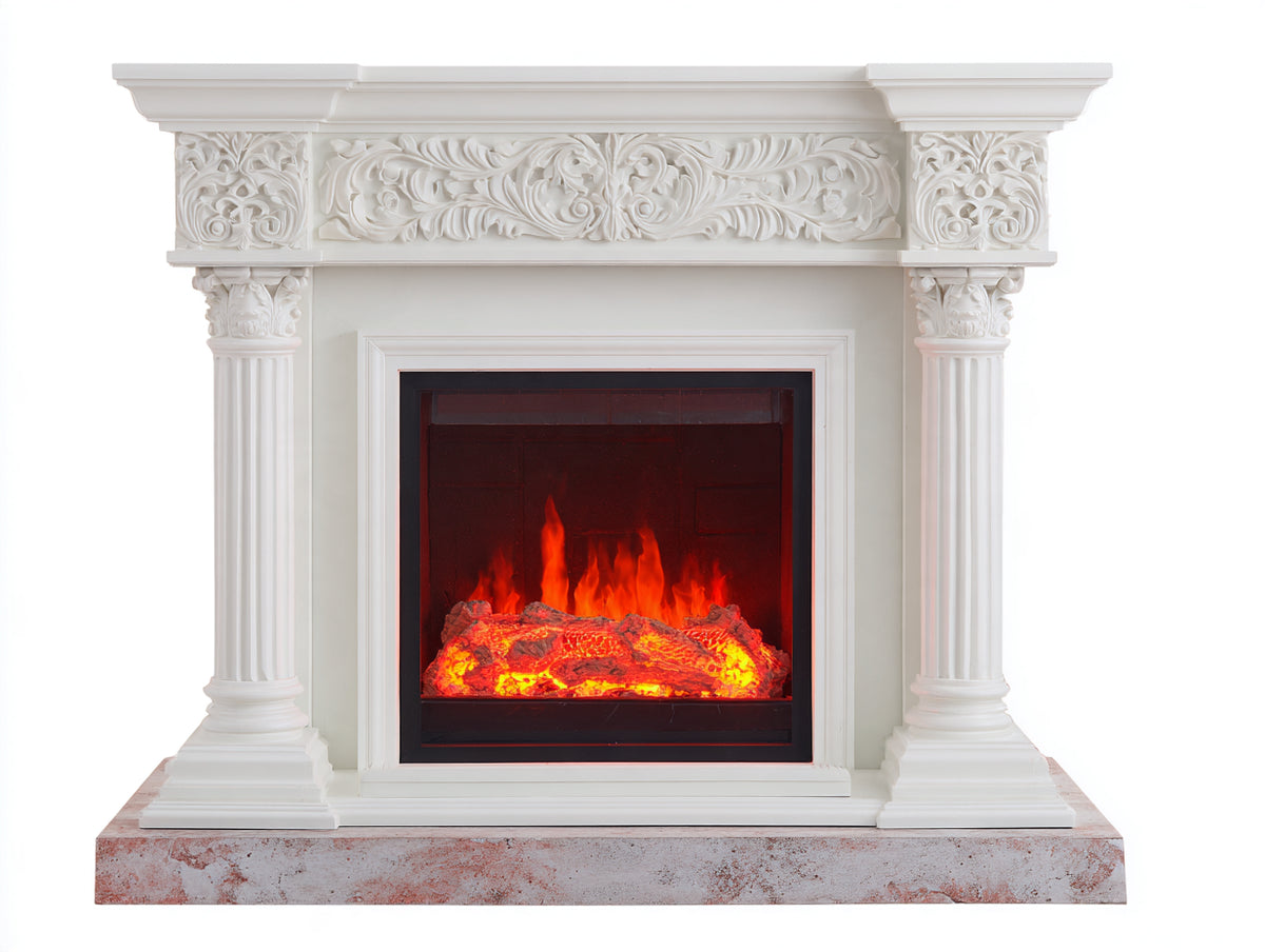 Camino-MDF-100x30x95 cm-Bianco-Classico