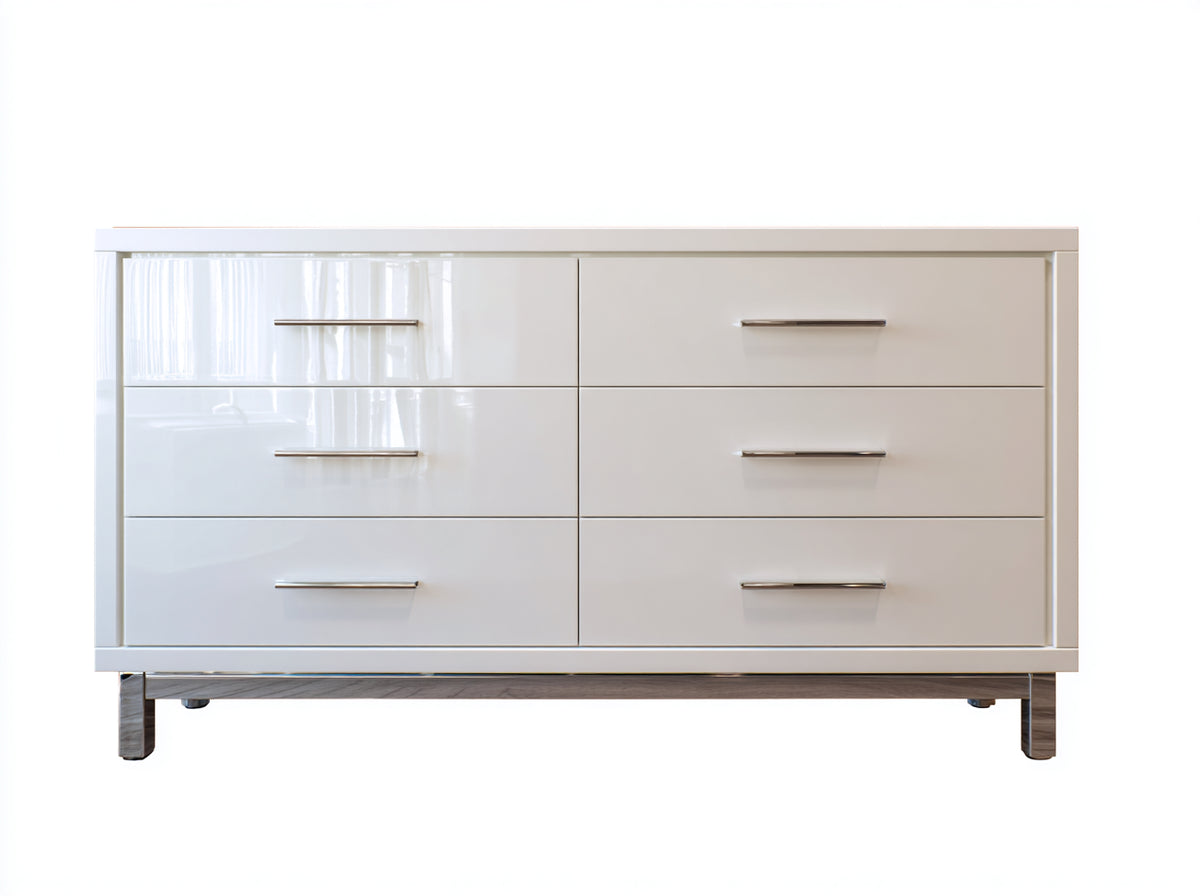 Cassettiera-Legno MDF-160x45x80 cm-Bianco-Stile moderno