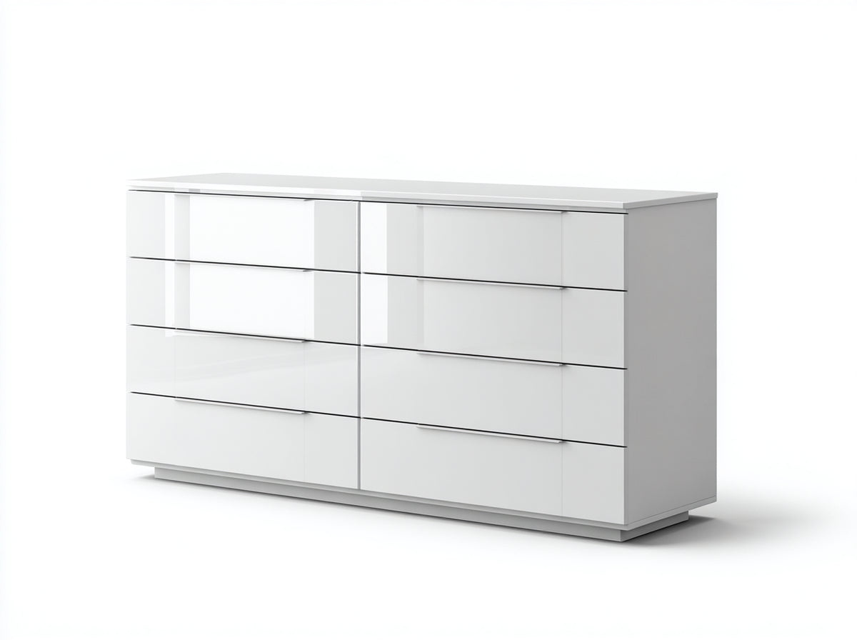 Cassettiera-Legno MDF-180x45x80 cm-Bianco-Stile moderno