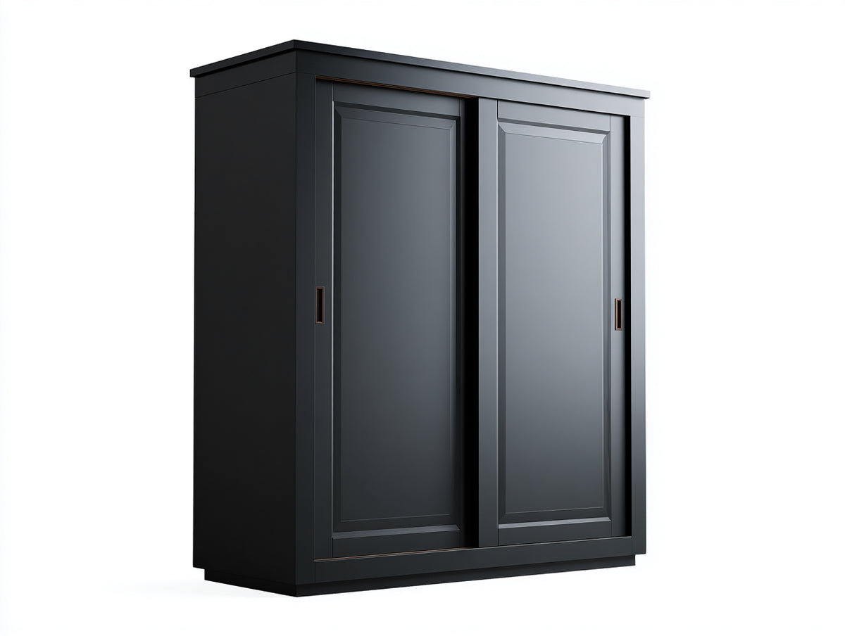 Armadio - legno-metallo - 150 x 60 x 195 cm - Nero-Bronzo - stile moderno elegante
