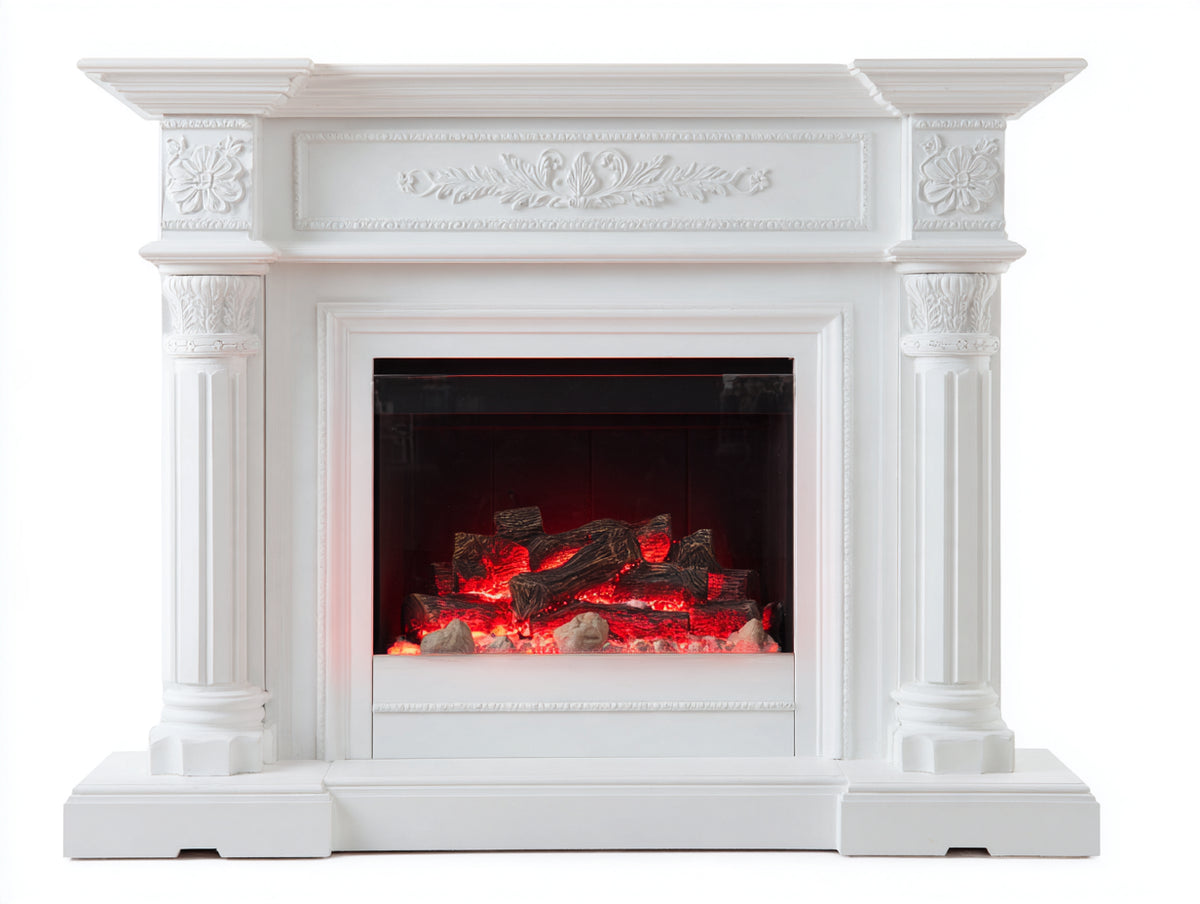 Camino-MDF-150x35x120 cm-Bianco-Classico